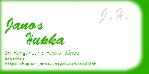janos hupka business card